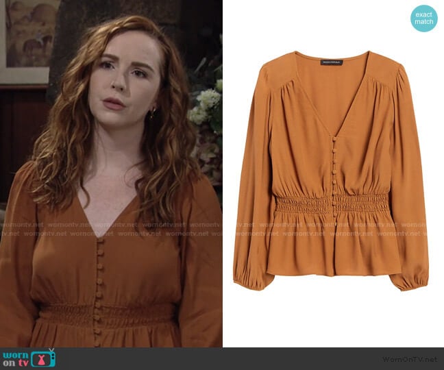 Boho Peplum Top by Banana Republic worn by Mariah Copeland (Camryn Grimes) on The Young and the Restless