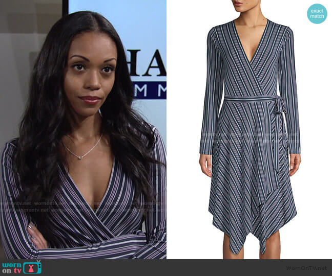 WornOnTV: Amanda’s navy striped wrap dress on The Young and the ...