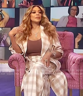 Wendy’s plaid coat and pants on The Wendy Williams Show