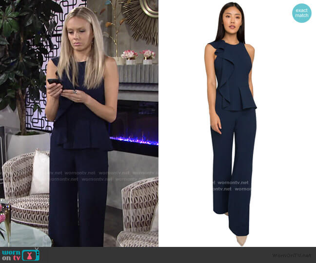 Felicia Jumpsuit by Black Halo worn by Abby Newman (Melissa Ordway) on The Young and the Restless