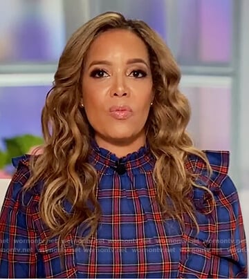 Sunny’s blue plaid top on The View