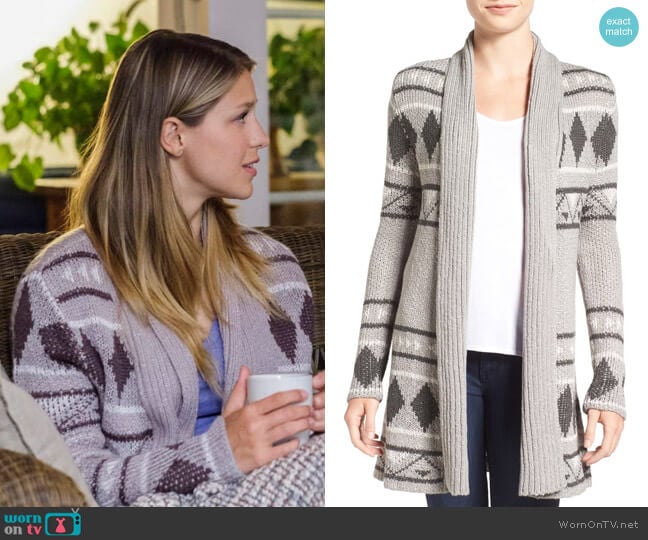 Cupcakes and Cashmere Eden Jacquard Knit Cardigan worn by Kara Danvers (Melissa Benoist) on Supergirl