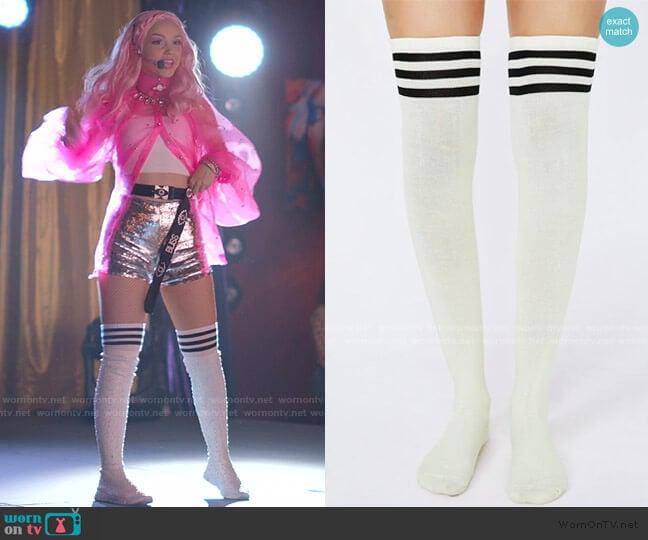 Got Game Thigh High Socks by Dolls Kill worn by Carrie (Savannah Lee May) on Julie and the Phantoms