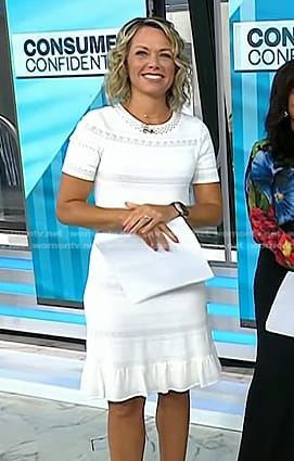 Dylan's white pointelle knit dress on Today