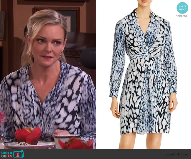 Saxon Printed Tie-Dye Dress by Elie Tahari worn by Belle Brady (Martha Madison) on Days of our Lives