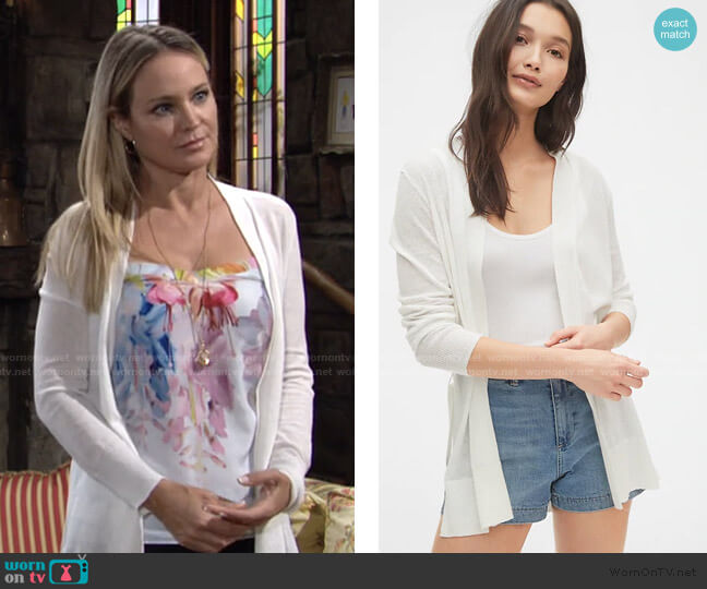 WornOnTV: Sharon’s white floral camisole and cardigan on The Young and ...