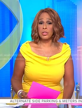 Gayle’s yellow off-shoulder dress on CBS This Morning