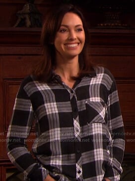 Gwen's black plaid shirt on Days of our Lives