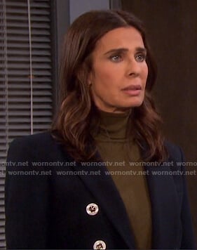 Hope’s navy blazer with white buttons on Days of our Lives