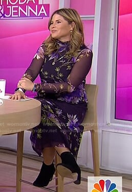 Jenna's black floral dress with sheer sleeves on Today