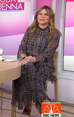 Jenna’s black printed maxi dress on Today