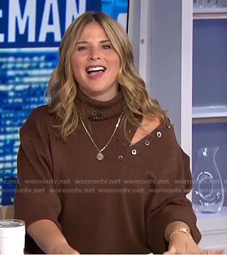 Jenna’s brown buttoned cutout sweater on Today