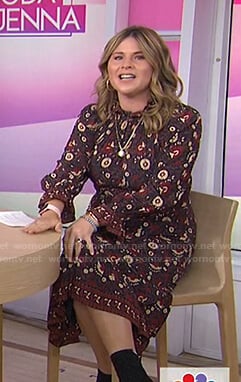 Jenna’s brown floral midi dress on Today