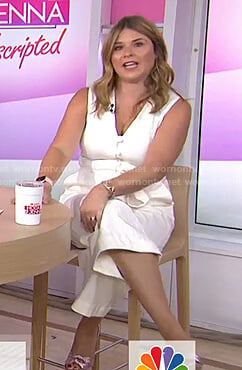 Jenna’s white button front v-neck jumpsuit on Today