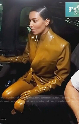 Kim's mustard latex blazer on Keeping Up with the Kardashians