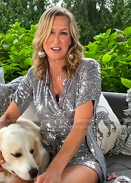 Lara’s sequin ruched sleeve romper on Good Morning America