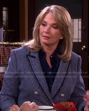 Marlena’s blue tweed blazer on Days of our Lives