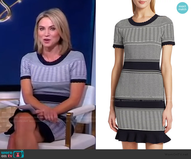 Striped Wave Dress by Milly worn by Amy Robach on Good Morning America