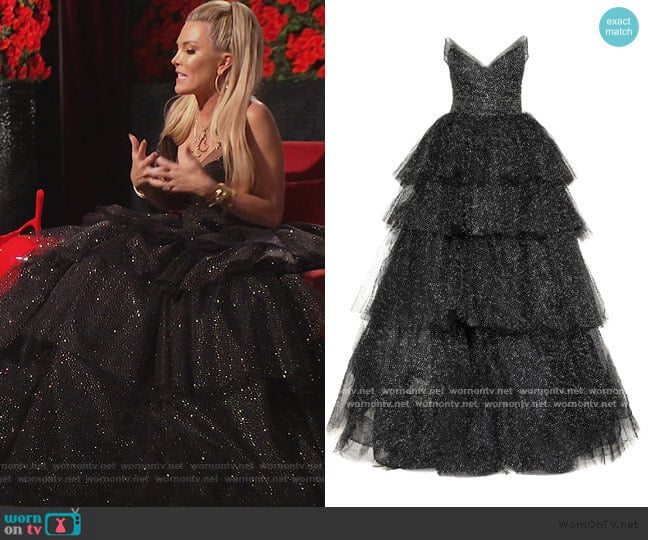 Strapless Gown by Monique Lhuillier worn by Tinsley Mortimer on The Real Housewives of New York City