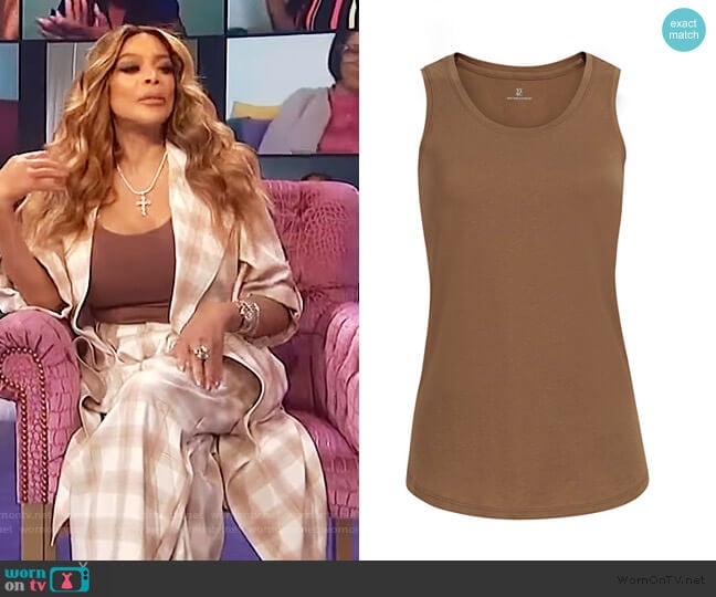 Cotton Scoopneck Tank Top by New York and Company worn by Wendy Williams on The Wendy Williams Show