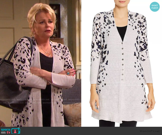 Textured Animal-Print Cardigan by Nic and Zoe worn by Bonnie Lockhart (Judi Evans) on Days of our Lives