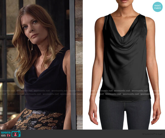 Charmeuse Cowl Neck Blouse by Nicole Miller worn by Phyllis Summers (Michelle Stafford) on The Young and the Restless