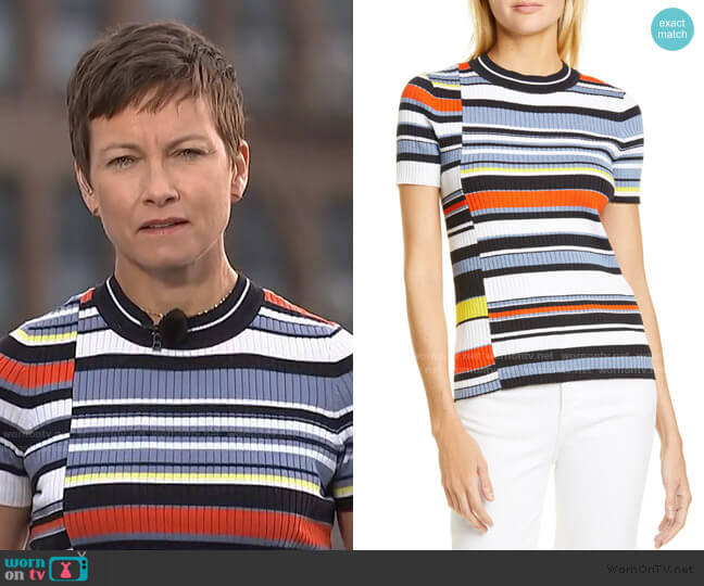 Mason Stripe Short Sleeve Sweater by Rag and Bone worn by Stephanie Gosk on Today