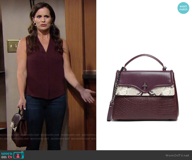 WornOnTV: Chelsea’s burgundy v-neck top on The Young and the Restless ...