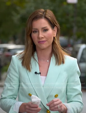 Rebecca’s mint green blazer on Good Morning America