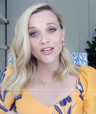 Reese Witherspoon’s orange floral dress on The Drew Barrymore Show
