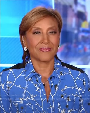 Robin’s blue floral blouse on Good Morning America