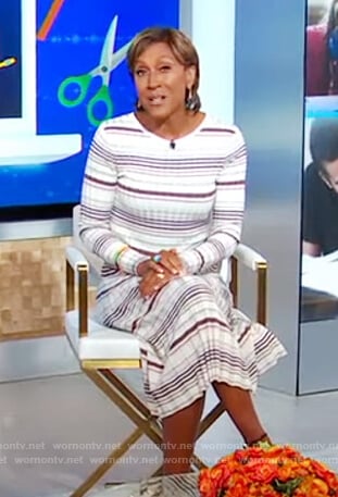 Robin’s strip ribbed dress on Good Morning America