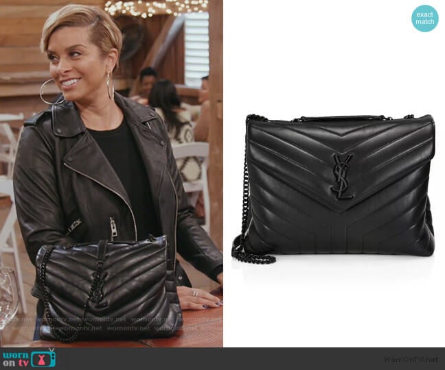 Medium Loulou Matelassé Leather Shoulder Bag by Saint Laurent worn by Robyn Dixon on The Real Housewives of Potomac