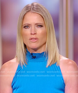 WornOnTV: Sara’s blue pleated smock neck dress on The View | Sara ...