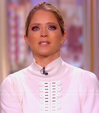 Sara’s white lace trim turtleneck sweater on The View