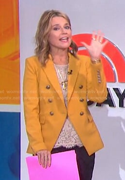 Savannah’s orange double breasted blazer on Today