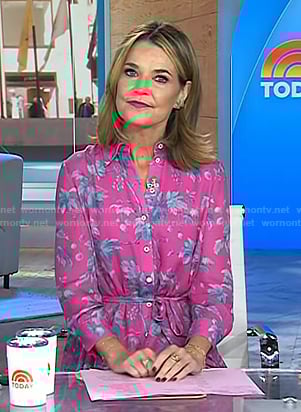 Savannah's pink floral shirtdress on Today