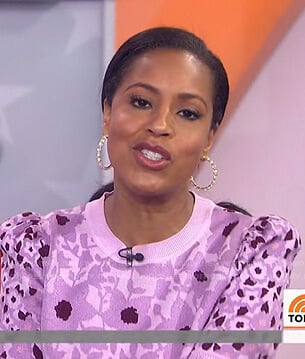 Sheinelle’s pink floral sweater on Today
