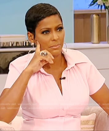 Tamron’s pink shirtdress on Tamron Hall Show