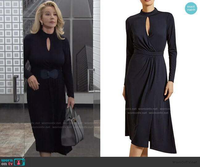 Astrrid Asymmetrical Jersey Dress by Ted Baker worn by Nikki Reed Newman (Melody Thomas-Scott) on The Young and the Restless