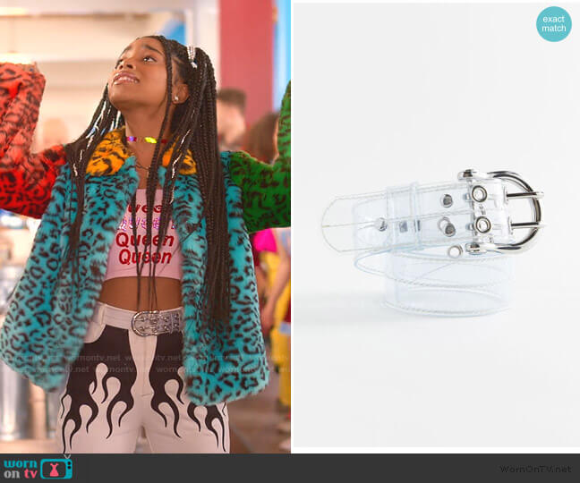 Stitched Clear Grommet Belt by Urban Outfitters worn by Flynn (Jadah Marie) on Julie & the Phantoms