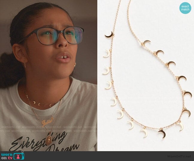 Lucky Charm Necklace by Urban Outfitters worn by Julie (Madison Reyes) on Julie and the Phantoms