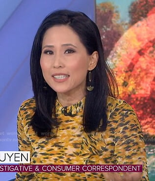 Vicky Nguyen’s yellow printed ruffle dress on Today