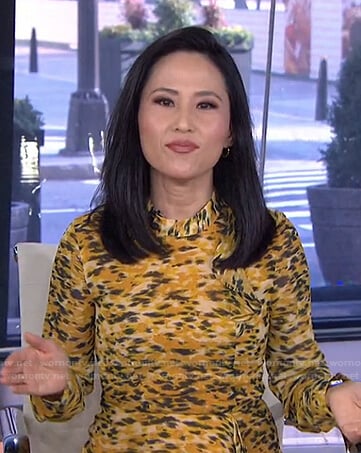 Vicky Nguyen’s yellow printed ruffle dress on Today