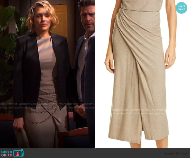 Twist Drape Midi Skirt by Vince worn by Nicole Walker (Arianne Zucker) on Days of our Lives