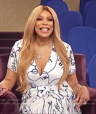 Wendy’s printed v-neck dress on The Wendy Williams Show