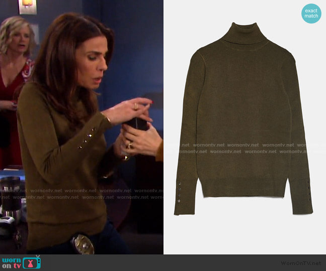 Basic Turtleneck Sweater by Zara worn by Hope Williams (Kristian Alfonso) on Days of our Lives