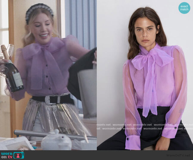 Organza Blouse with Bow by Zara worn by Katherine (Katherine Ryan) on The Duchess
