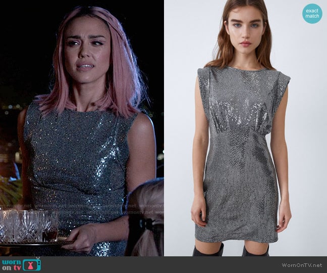 Zara Sparkly Dress worn by Nancy McKenna (Jessica Alba) on LA's Finest