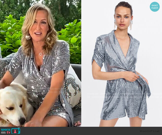 Short Sparkly Jumpsuit by Zara worn by Lara Spencer on Good Morning America